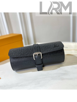 Louis Vuitton Calf Leather 3 Watch Case Black 2021