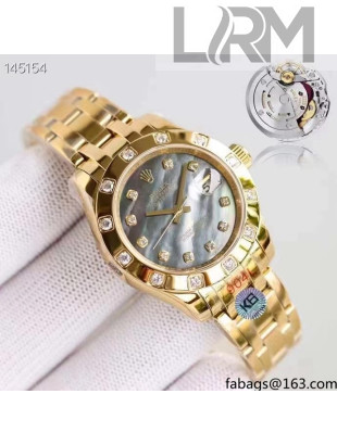Rolex Pearlmaster Mechanical Watch 34mm for Women Gold 2022 Top Quality