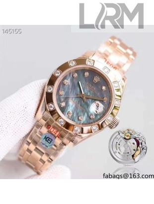 Rolex Pearlmaster Mechanical Watch 34mm for Women Pink Gold 2022 Top Quality