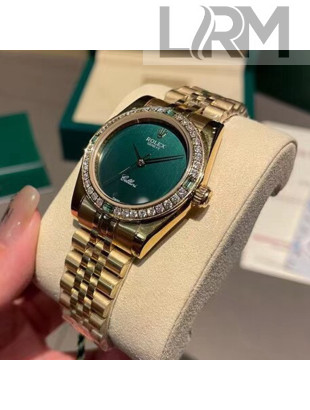 Rolex Datejust Women's Watch Green/Gold 2021