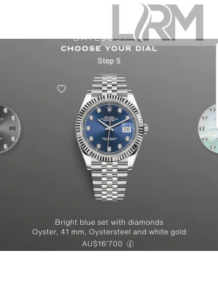 Rolex Datejust Watch With Crystal 41mm Silver/Blue 2021